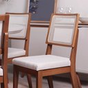 Ver imagem 4 de Conjunto de Jantar Mesa Redonda com Vidro Bennett 6 Cadeiras Saga - Natural C/ Mescla Cru