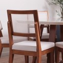 Ver imagem 3 de Conjunto de Jantar Mesa Redonda com Vidro Bennett 6 Cadeiras Saga - Natural C/ Mescla Cru