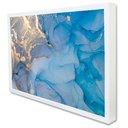 Ver imagem 1 de Quadro Decorativo Abstrato Mármore Azul Oceano em Moldura Caixa Tacolado Moldura Caixa 3cm Branca Se