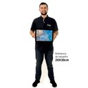 Ver imagem 2 de Quadro Decorativo Abstrato Mármore Azul Oceano em Moldura Caixa Tacolado Moldura Caixa 3cm Branca Se
