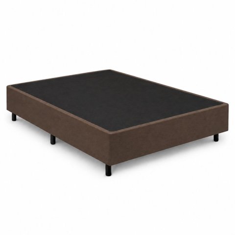 Cama Box Base Casal King 1,93m Suede Marsala