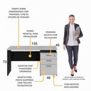 Ver imagem 3 de Escrivaninha Mesa Escritório 135cm 3 Gavetas Flex Multimóveis CR25313