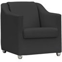 Ver imagem 4 de Kit 3 Poltronas Decorativa para Sala Manicure Recepção Mila Corino Preto Pés de Plástico Cromado