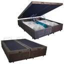 Ver imagem 1 de Cama Box Baú Queen Bipartido Suede Sereneprime Marrom 158x198x44