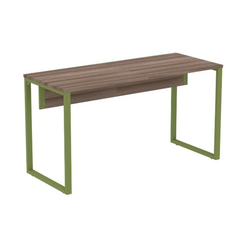 Mesa Escritório P25 Tub Pandin 150 Cm (larg) X 70 Cm (prof) Tampo Mdp Walnut Pé Aço Tubular Verde