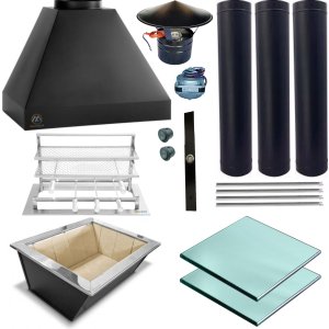 Kit Churrasqueira Gourmet Completa Preta Makeer Grill Suporte Fundo 360 M