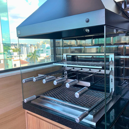 Kit Churrasqueira Gourmet Completa Preta Makeer Grill Suporte Fundo 360 M - 8