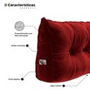 Ver imagem 5 de Almofada para Cabeceira Encosto Apoio Lombar Spot 195cm com Porta Celular Veludo - Desk Design