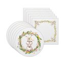 Ver imagem 1 de Kit Sousplat + Guardanapo Páscoa Coelho Floral Nsw 6 Peças com Base