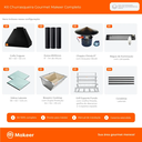 Ver imagem 3 de Kit Churrasqueira Gourmet Completa Preta Makeer Grill Suporte Fundo 354 P