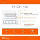 Ver imagem 4 de Kit Churrasqueira Gourmet Completa Inox 430 Makeer Grill Suporte Fundo 358 P