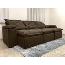 Ver imagem 2 de Sofá 5 Lugares Retrátil e Reclinável 2,70 Metros Alpoim Estofados Marrom 200 Athenas