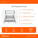 Ver imagem 4 de Kit Churrasqueira Gourmet Completa Inox Litoral 304 Makeer Grill Suporte Fundo 356 P