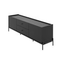 Ver imagem 3 de Rack para Tvs até 75 Polegadas 2 Portas 2 Gavetas Jasper 185cm Preto Fosco
