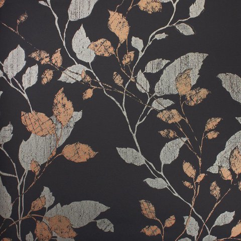 Papel de Parede Folhagem Preto + Cola Inclusa