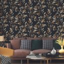 Ver imagem 2 de Papel de Parede Folhagem Preto + Cola Inclusa