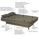 Ver imagem 2 de Sofá Cama Sala de Estar 1,93M Belinda com Pés Alumínio Veludo Marrom Claro - Gran Belo