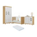 Ver imagem 1 de Quarto de Bebê Completo com Berço 3 em 1 com Colchão Incluso Aurora Multimóveis Mp4576