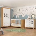 Ver imagem 2 de Quarto de Bebê Completo com Berço 3 em 1 com Colchão Incluso Aurora Multimóveis Mp4576