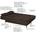 Ver imagem 2 de Sofá Cama Sala de Estar 1,93M Belinda com Pés Alumínio Veludo Marrom - Gran Belo