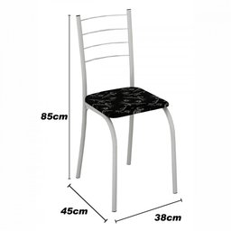 Conjunto de 4 Cadeiras Rio Liso Branco Assento Preto Lirio Teixeira - 4 Conjunto de 4 Cadeiras Rio Liso Branco Assento Preto Lirio Teixeira - 4