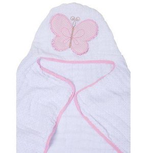 Toalha de Banho Soft com Capuz Borboleta Rosa - Papi