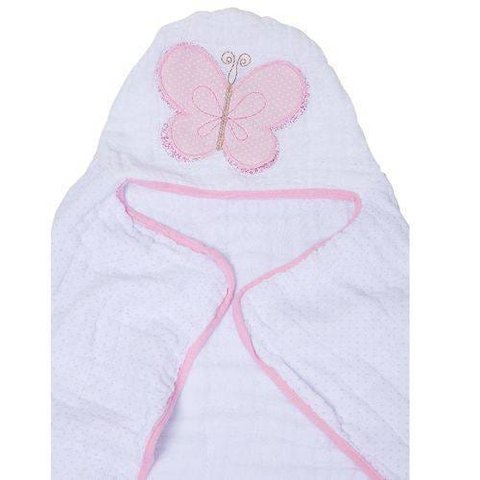 Toalha de Banho Soft com Capuz Borboleta Rosa - Papi