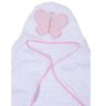 Toalha de Banho Soft com Capuz Borboleta Rosa - Papi - 1