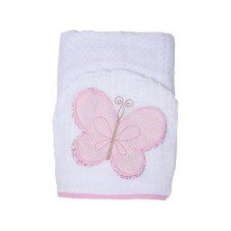 Toalha de Banho Soft com Capuz Borboleta Rosa - Papi - 3