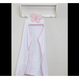 Toalha de Banho Soft com Capuz Borboleta Rosa - Papi - 4