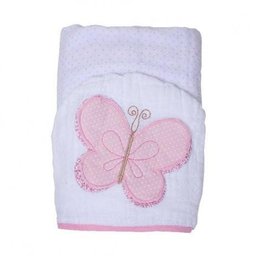 Toalha de Banho Soft com Capuz Borboleta Rosa - Papi - 2