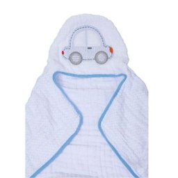 Toalha de Banho Soft com Capuz Carro Azul - Papi - 2