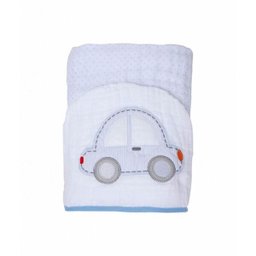 Toalha de Banho Soft com Capuz Carro Azul - Papi - 1