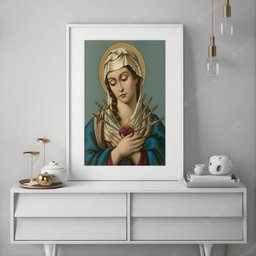 Quadro Decorativo Nossa Senhora Das Dores - 60x48cm:madeira Branca - 1
