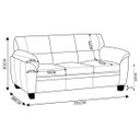 Ver imagem 3 de Sofá 3 Lugares Sala de Estar Pés em Madeira Nauru Couro Cinza - Gran Belo