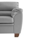 Ver imagem 7 de Sofá 3 Lugares Sala de Estar Pés em Madeira Nauru Couro Cinza - Gran Belo