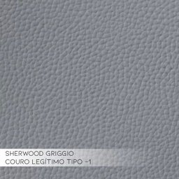 Sofá 3 Lugares Sala de Estar Pés em Madeira Nauru Couro Cinza - Gran Belo - 4