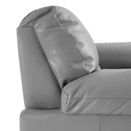 Sofá 3 Lugares Sala de Estar Pés em Madeira Nauru Couro Cinza - Gran Belo - 8