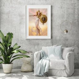 Quadro Decorativo Atena - Deusa da Sabedoria - 60x48cm:madeira Preta - 2