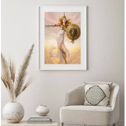 Quadro Decorativo Atena - Deusa da Sabedoria - 60x48cm:madeira Preta - 1