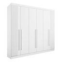 Ver imagem 1 de Guarda Roupa Casal da Vincci Ripado 6 Pts Branco Ddoro