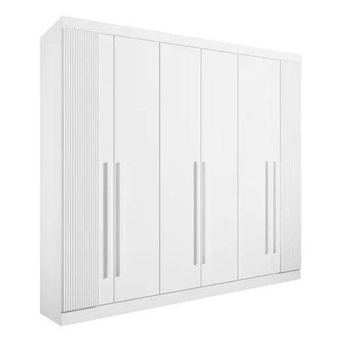 Guarda Roupa Casal da Vincci Ripado 6 Pts Branco Ddoro