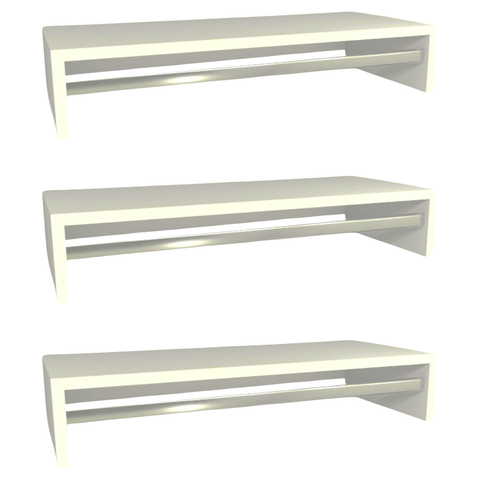 Kit 3 Cabideiros de Parede Suspenso 60x25x11,5 Branco