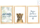 Ver imagem 4 de Quadros Decorativos Leão Baby Safari Seja Forte e Corajoso:preta
