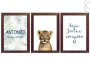 Ver imagem 3 de Quadros Decorativos Leão Baby Safari Seja Forte e Corajoso:preta