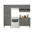 Ver imagem 4 de Armário de Cozinha Compacta Nala 8 Portas, 2 Gavetas e Balcão com Tampo em Mdp Freijó/gris- Kits Par