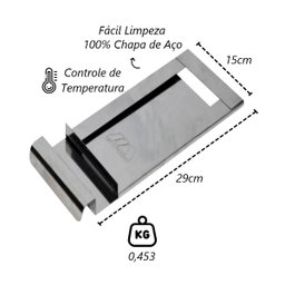 Registro Regulador Chamine Chapa Aço Inox Paulista 15x29cm Metal Mig 2397mtm - 2