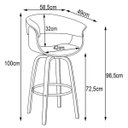 Ver imagem 3 de Kit 06 Banquetas para Cozinha Giratória Brenna Base Madeira PU Marrom - Gran Belo
