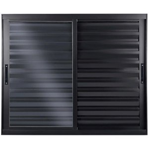 Veneziana de Aluminio 3 Folhas Móveis sem Grade Linha Premium:1,20 X 1,50/preto