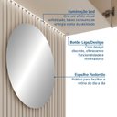 Ver imagem 6 de Penteadeira com Painel Ripado Espelho e LED Samambaia CabeCasa MadeiraOriginals Off White